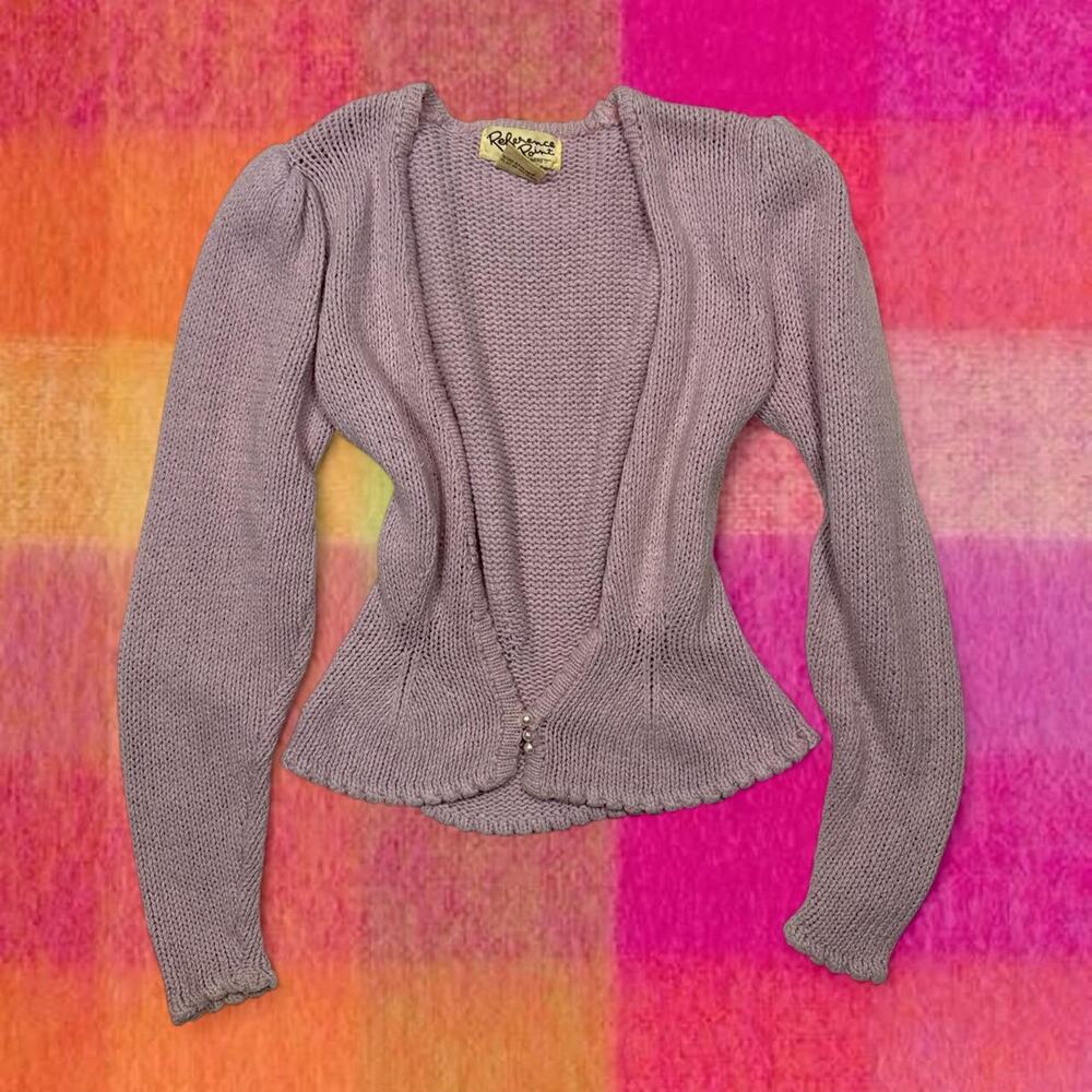 Vintage lilac fitted knit cardigan